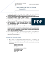 Taller 2 - Evaluación de Alternativas de Inversión