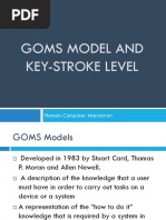 Goms Model and Key-Stroke Level: Human-Computer Interaction