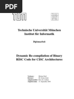 Dynamic Re-Compilation of Binary RISC Code For CISC Architectures