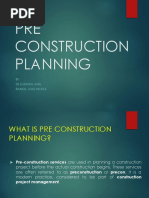 PRE Construction Planning: BY: de Guzman, Karl Ramos, Jade Nicole