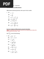 Differentiation HW