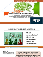 1.MIL 1. Introduction To MIL (Part 1) - Communication, Media, Information, Technology Literacy, A