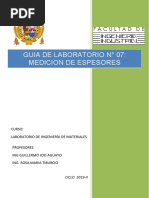 L7 - Ensayo de Medicion de Espesores