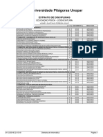 Universidade Pitágoras Unopar: Extrato de Disciplinas