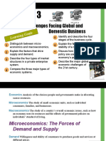 Economic Challenges Facing Global and Domestic Business: Learn Ing G Oals