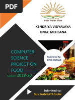 Computer Science Project On Food Ordering Software: Kendriya Vidyalaya Ongc Mehsana