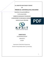 Computer Numerical Control (CNC) Machine: Industrial Oriented Mini Project Report ON