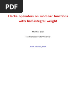 Hecke Operators On Modular Functions With Half-Integral Weight