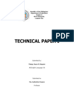 Technical Paper I: Republic of The Philippines Department of Education Region V Bicol University Legazpi City