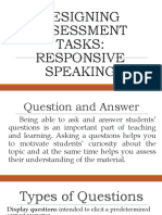 Designing Assessment Tasks: Responsive Speaking