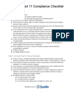 21 CFR Part 11 Compliance Checklists