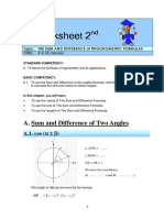 Worksheet 2 Sum and Difference Formulas