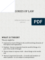 Theories of Law: Introduction To Law 1 LAW 012