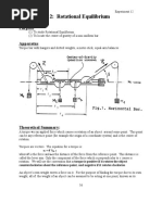 Experiment 12: Rotational Equilibrium: Purpose