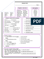 English Test: Affirmative / Short Form Negative / Short Form