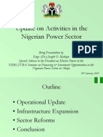 Update On Activities in The Nigerian Power Sector