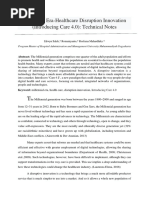 Millennial Era-Healthcare Disruption Innovation (Introducing Care 4.0) : Technical Notes