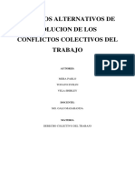 Métodos Alternativos de Solución de Conflictos Colectivos Del Trabajo