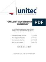 Lab Resistencia Vs Temperatura Unitec