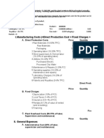 I. Manufacturing Costs ( Direct Production Cost + Fixed Charges + Plant Overhead Cost