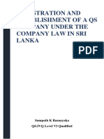 Registration and Establishment of A Qs Company Under The Company Law in Sri Lanka