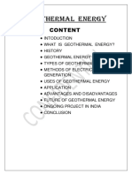 Geothermal Energy: Content