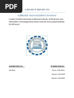 "Library Management System": A Project Report On