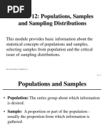 MODULE 12 Populations and Samples