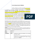 Acta de Donacion de Terreno Ie Canales Otrgada Por Comunidad C. Sapillica