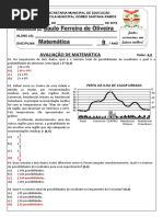 Avaliação de Matemática 9º Ano