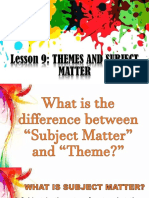 Subject Matter and Theme