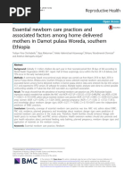 Essential Newborn Care Practices and Associated Factors Among Home Delivered Mothers in Damot Pulasa Woreda, Southern Ethiopia