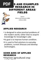 Lesson 5 Types and Examples of Research in Different Areas