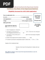 Elegibility Certificate Format