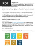 Forward: A Sustainable Future: Achieving The Sustainable Development Goals by Design