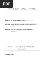 THESIS 2019 - 2020 SYNOPSIS: Topic 1: Sustainable Township