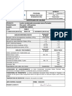 Certificado de Calidad Leche Condensada Azucarada Marca Parmalat