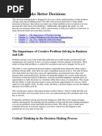 How To Make Better Decisions: The Importance of Creative Problem Solving in Business and Life