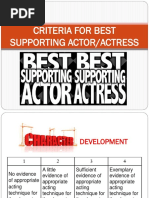 Criteria For Best Supporting Actor