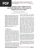 Scrutinizing The Current Wi-Fi Security Protocol (Wpa2-Psk) To Improve Its Security