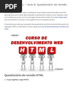 Curso de HTML - Aula 9 - Questionário de Revisão HTML - Hiperbytes