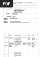 Description of Class Teaching Unit Type of Lesson