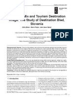 Marketing Mix and Tourism Destination Image - The Study of Destination Bled, Slovenia