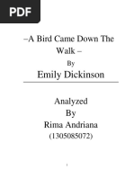 Rima Andriana - Analysis A Bird Came The Walk