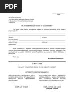 Request For Untagging of Abandonment Form