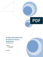 Evaluación Sensorial de Quesos Paria y Roquefort