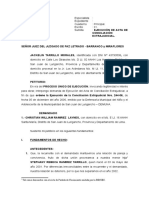 Ejecucion de Acta de Conciliacion Extrajudicial