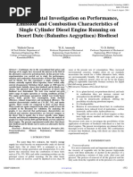 Experimental Investigation On Performance Emission and Combustion Characteristics of Single Cylinder Diesel Engine Running On Desert Date Balanites Aegyptiaca Biodiesel IJERTV3IS081030 PDF