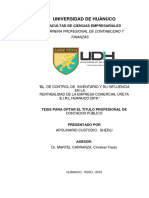 Informe Final El Control de Inventario y Su Influencia en La Rentabilidad Comercial Ureta E.I.R.L