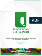 Convocatoria Cupos Nuevos Transporte 2018 - II